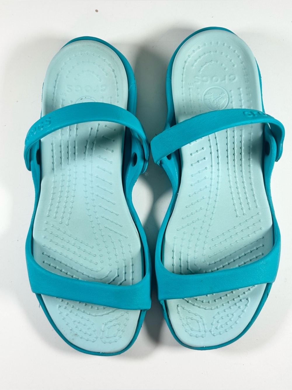 Crocs Cleo Slide Sandals Shoes in Blue Size 9